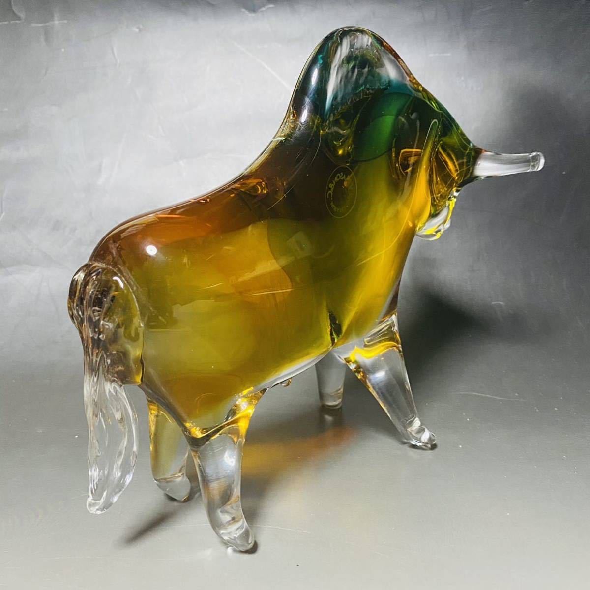 ムラーノガラスの雄牛 Etsy 日本 オブジェ ベネチアンガラス 闘牛