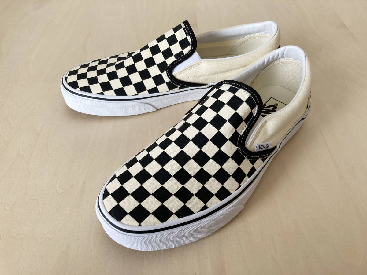 24.5cm バンズ スリッポン チェッカーボード VANS SLIP-ON BLK&WHT 