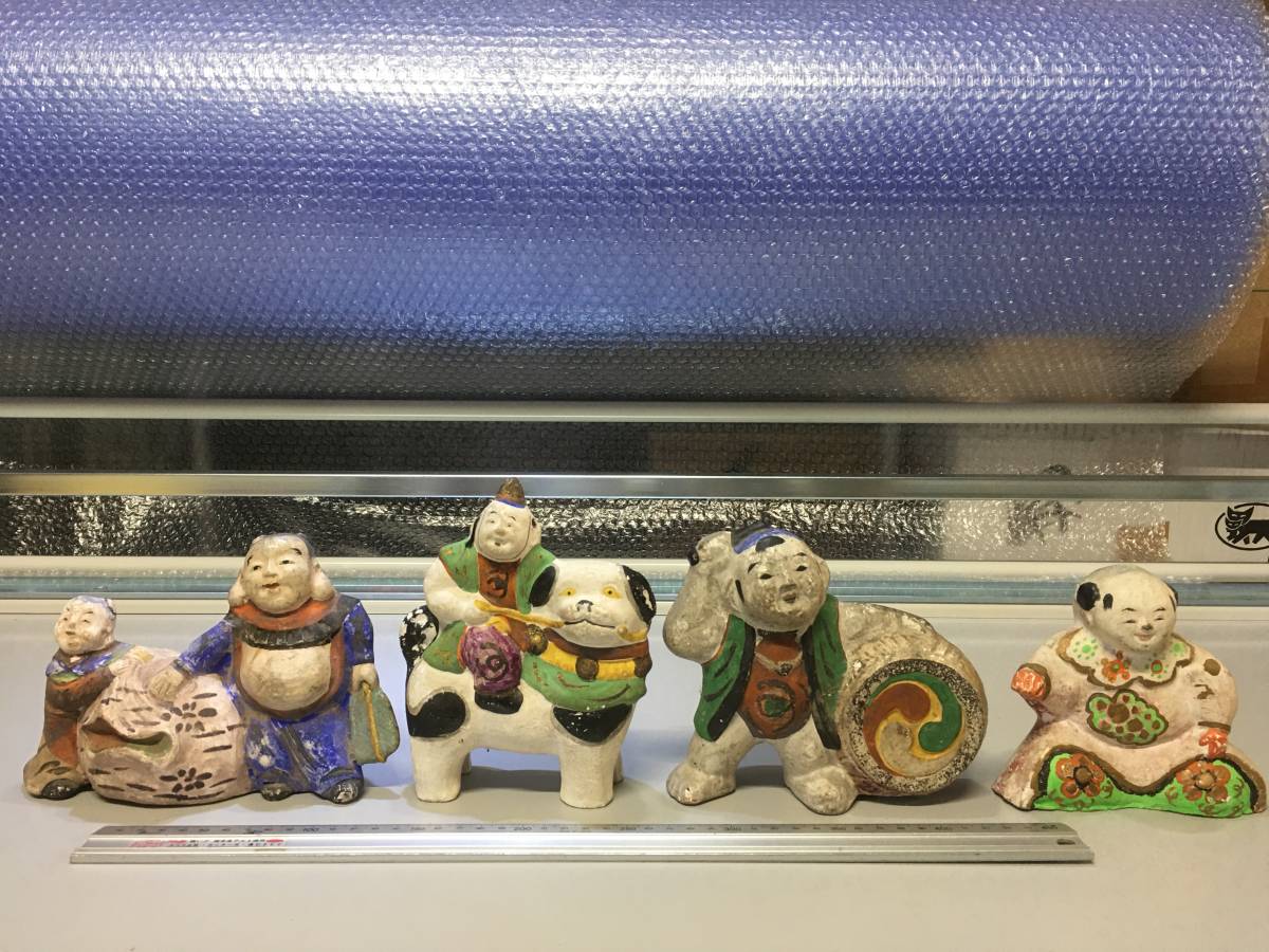 ☆【逸品堂】☆ 4個 時代物 山形県 相良人形 郷土玩具 土産 鈴 土人形 