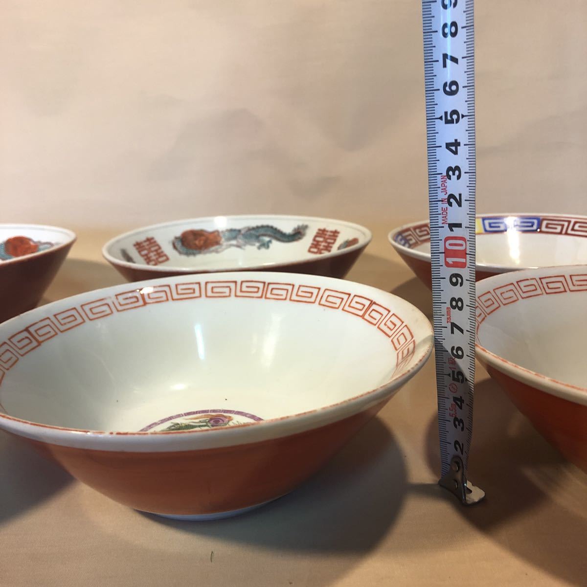 6798 中国食器 ラーメンどんぶり 丸貞陶苑 ／ 大清乾 ほか 古い食器