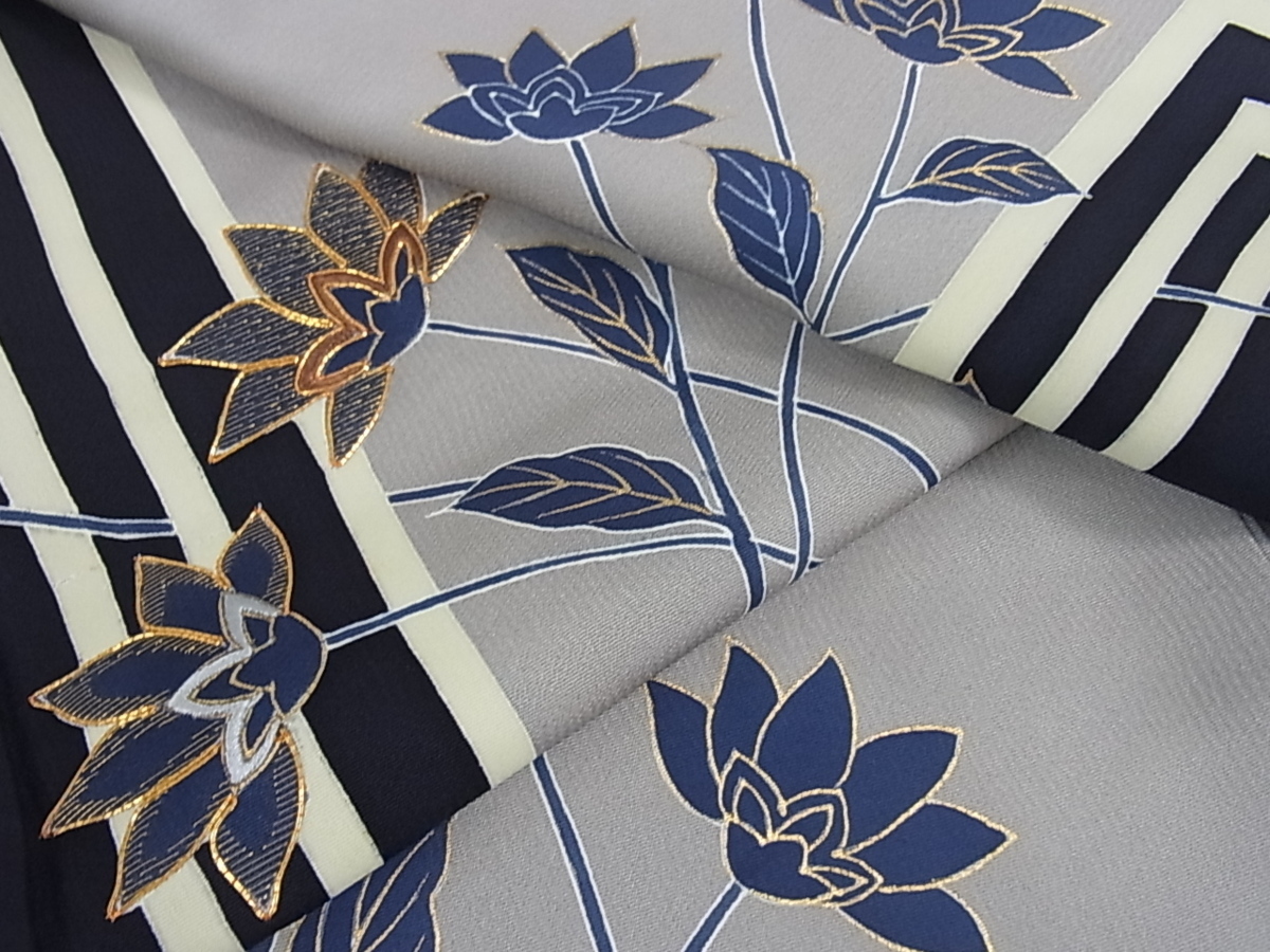 訪問着 正絹 刺繍 逸品 金彩 暈し染め 平和屋着物○訪問着 流水