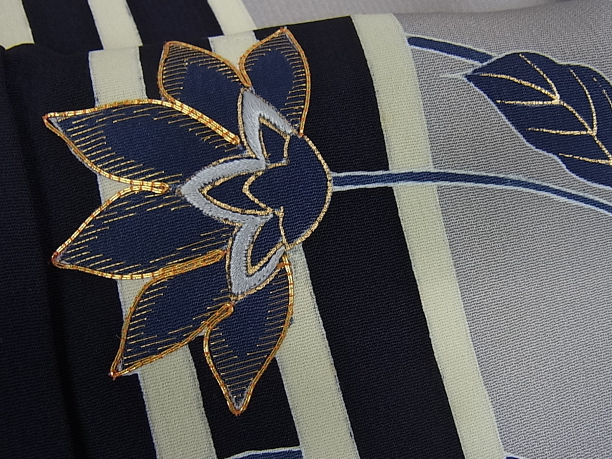 訪問着 正絹 刺繍 逸品 金彩 暈し染め 平和屋着物○訪問着 流水