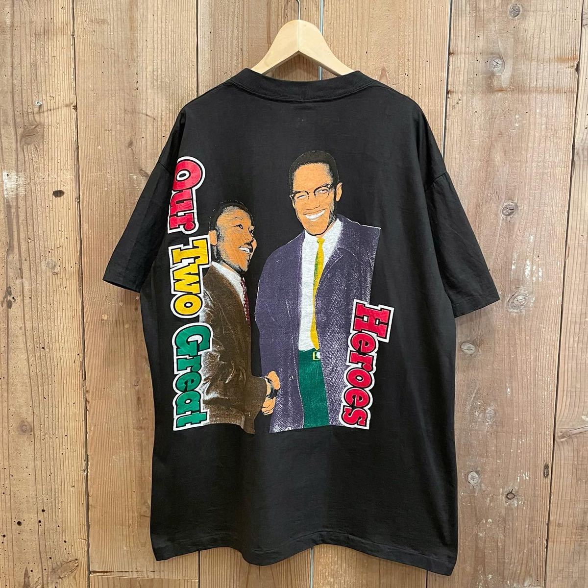 90s ビンテージ マルコムX Tシャツ キング牧師 アメリカ古着 USA 