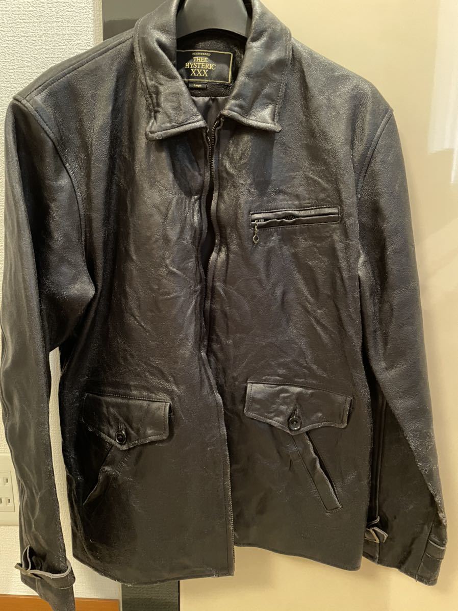 【試着のみ】ヒステリックグラマー　HYSTERIC GLAMOUR ラムレザースウィングトップ　Lサイズ