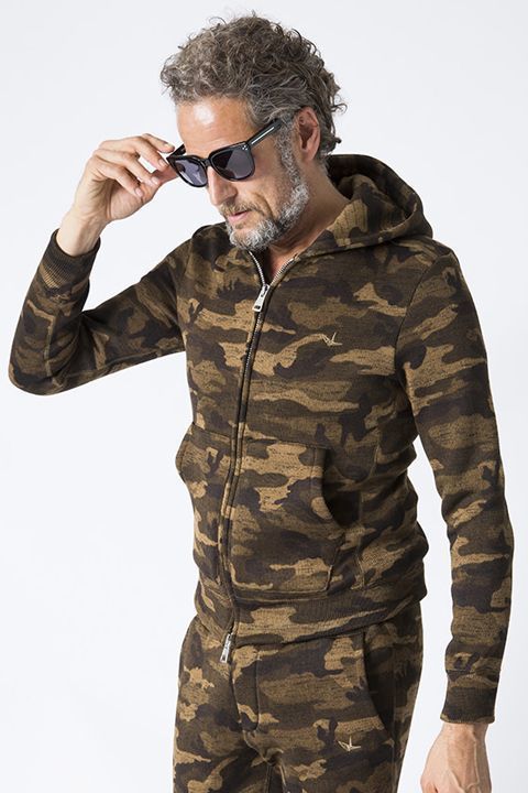 定価47300円 名作 ■ 1piu1uguale3 BRUSHED BACK FLEECE CAMO BASIC PARKA 迷彩 ニット ジップ パーカー AKM mrb110 poe013 ■ 4