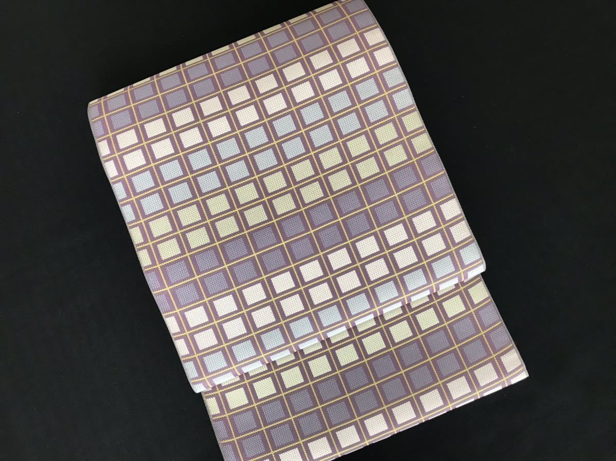 正絹 小袋帯 リバーシブル | かわの屋 幾何学更紗 博多織] 3way 召しませ花