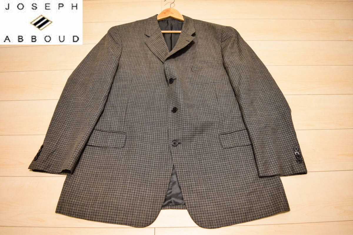 USA製 JOSEPH ABBOUD ジョセフ アブード ブラックレーベル 3釦 ウール 100% オールシズン ブレザー ジャケット 3XL 春 