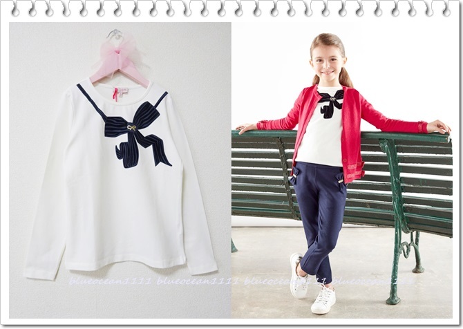 新品 国内未入荷フランス子供服【Lili Gaufrette】リボングラフィック  