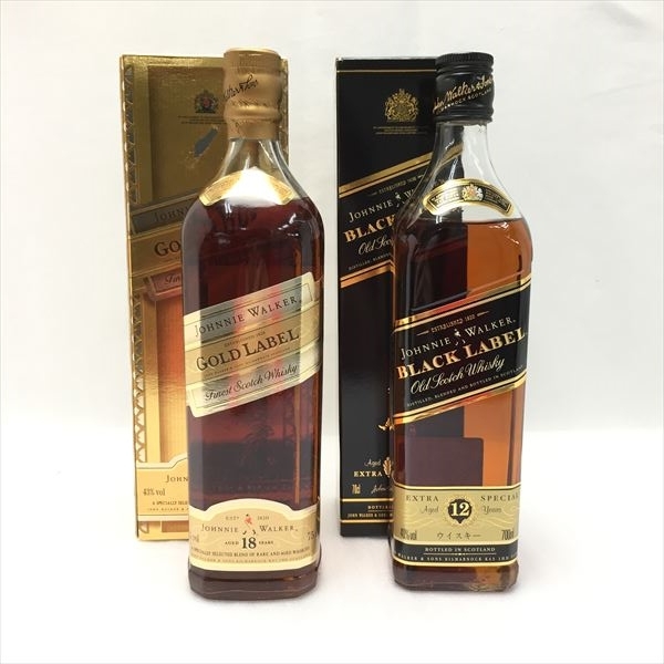ジョニーウォーカー　ゴールドラベル18年 & 特級ブラックラベル　2本セット 【447】【未開栓】1スタ 古酒 ジョニーウォーカー 2本セット ゴールド