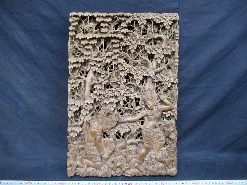 L4632 バリ 木彫 木製 置物 インテリア 民芸品 工芸品