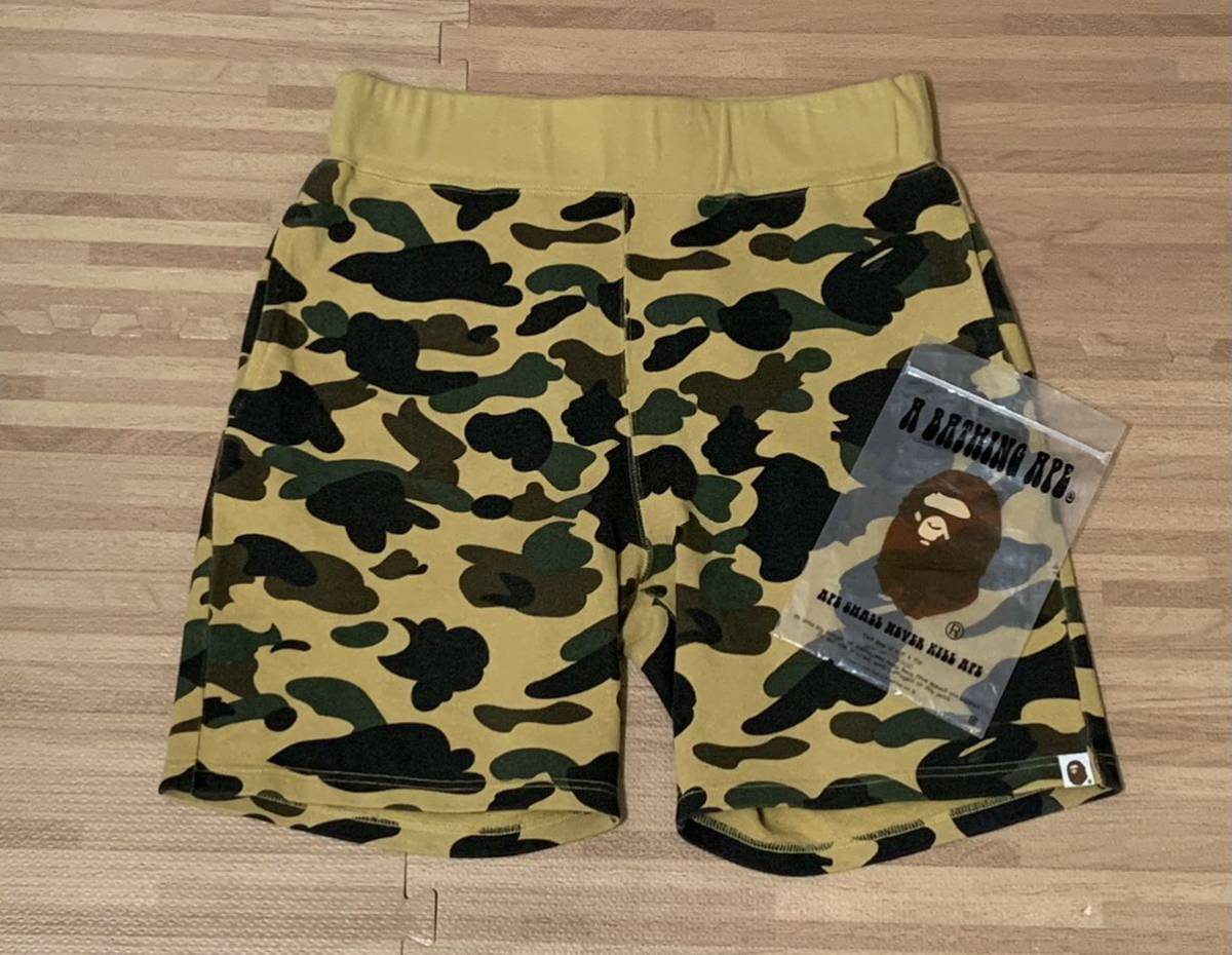 ★激レア★ APE イエロー カモ スウェット ショーツ ハーフパンツ L kaws