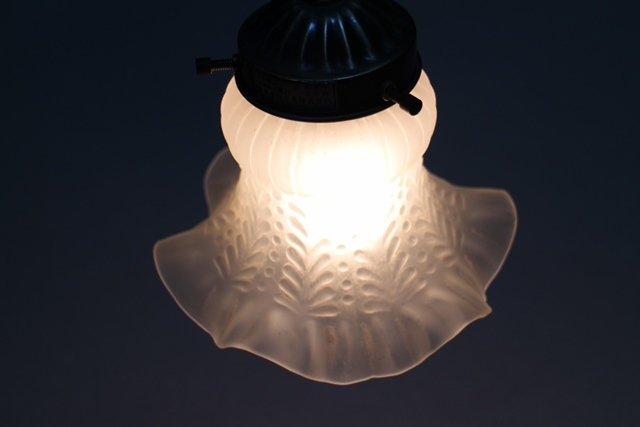 レアカントリーペンダントライトランプ照明アンティーク調レトロガラス  