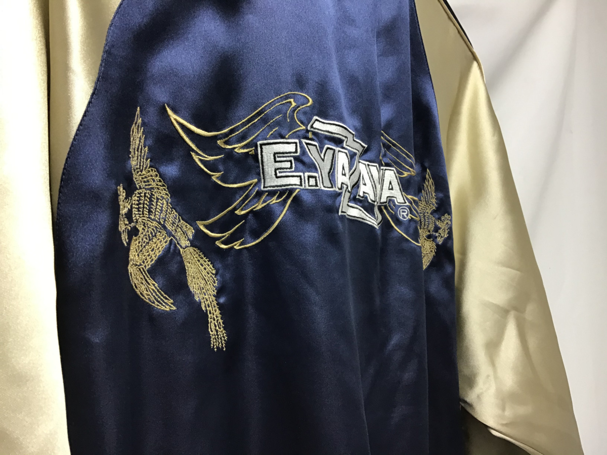 【レア】矢沢永吉　E.YAZAWAのスカジャン プレミアムモルツコラボ ☆E.YAZAWA×プレミアムモルツ メンズ古着 レア コラボ スカジャン