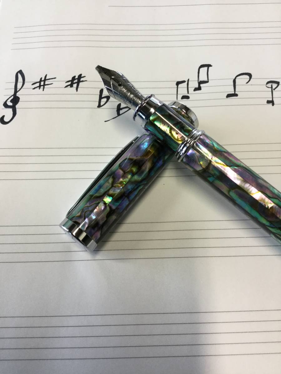 アバロン螺鈿ボディの万年筆☆ミュージックニブ 住之江 アバロン 螺鈿 ABALONE ボールペン B140