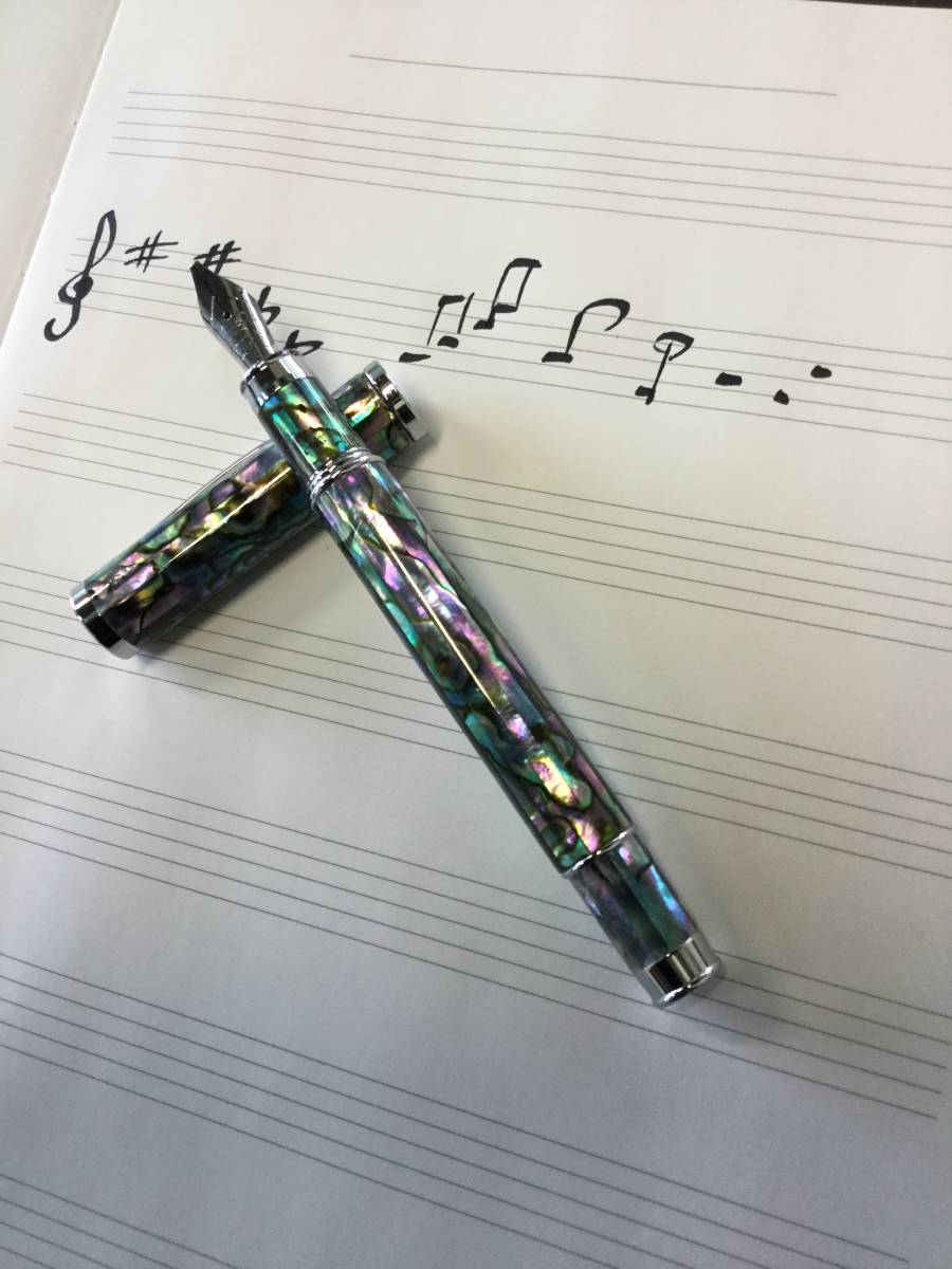 アバロン螺鈿ボディの万年筆☆ミュージックニブ 住之江 アバロン 螺鈿 ABALONE ボールペン B140