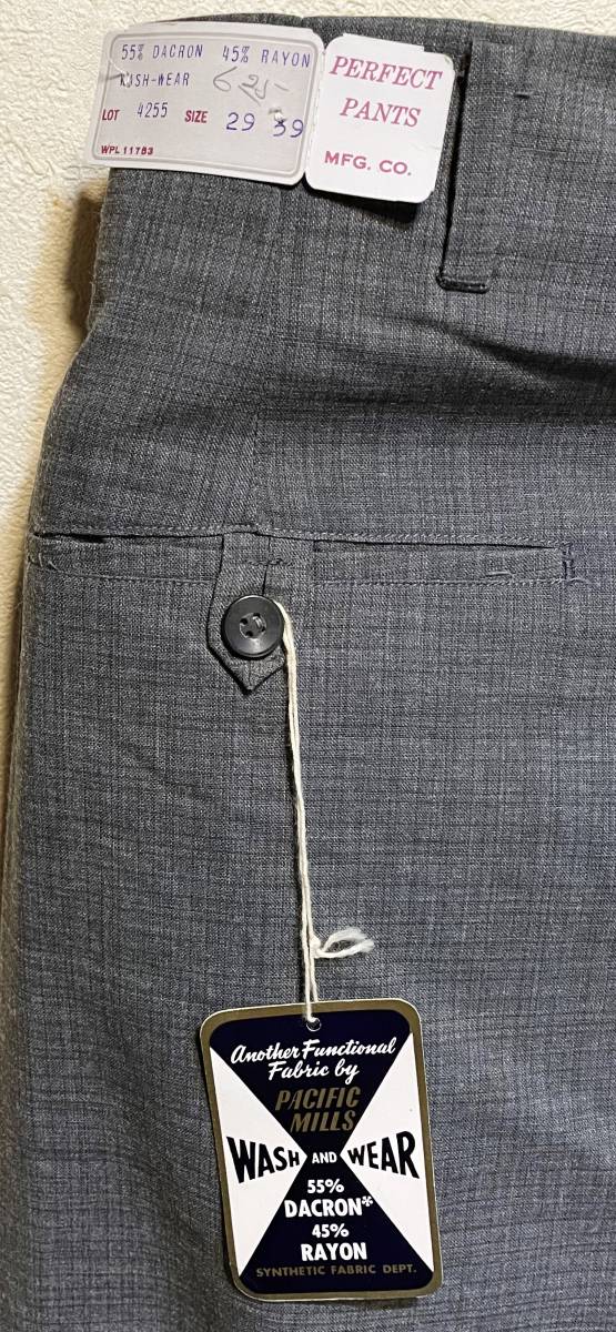 USA製デッドストック50sビンテージ2タックパンツ/スラックスW29 