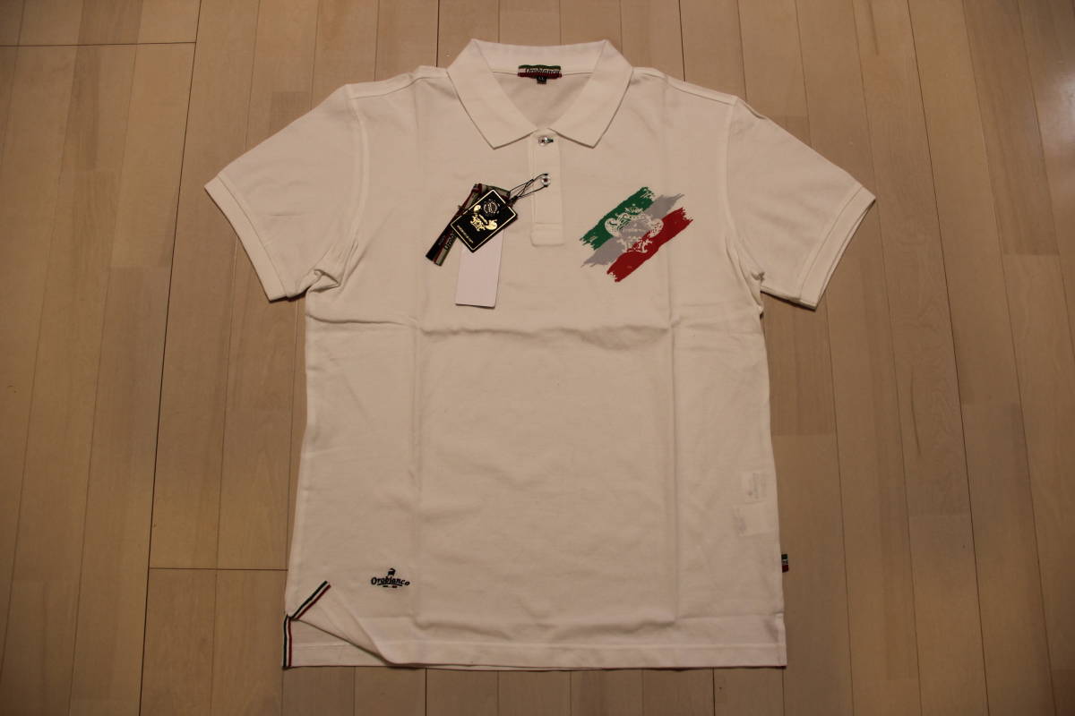 新品 orobianco オロビアンコ 半袖 ポロシャツ メンズ ホワイト LL