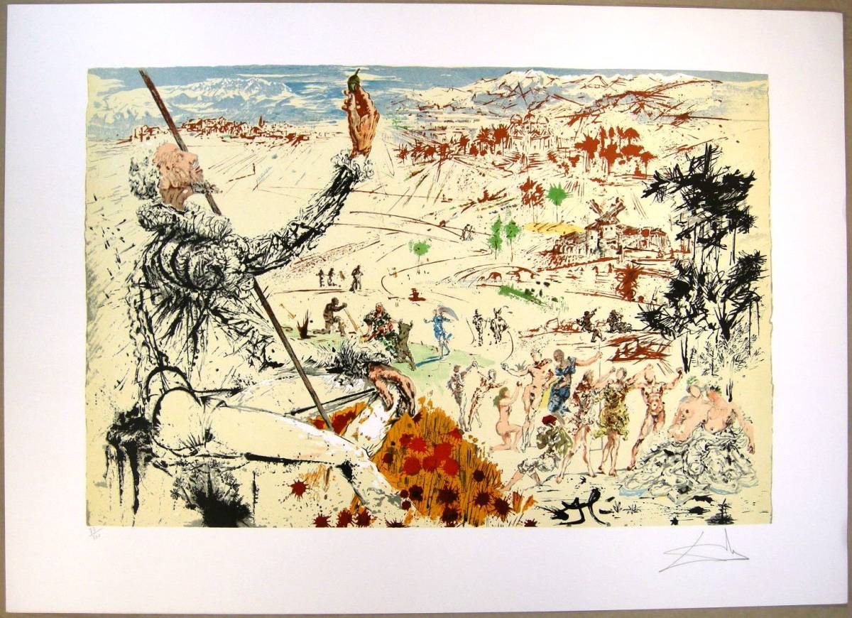 サルバドール ダリ Salvador Dali リトグラフ ドン キホーテ 直筆サイン入り シート 激レア(石版画、リトグラフ)｜売買された ...