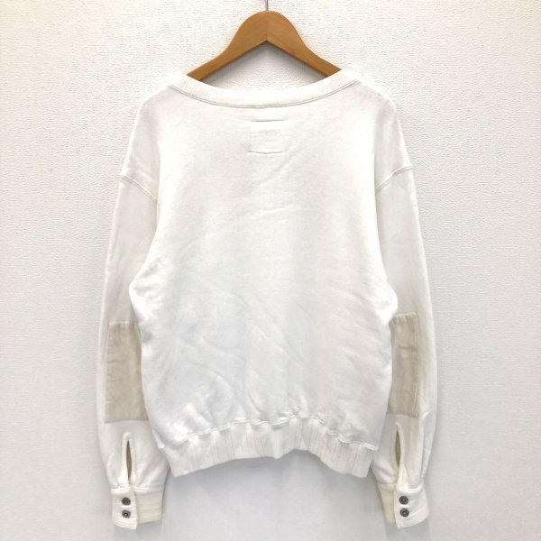ensou / VOICE SWEAT SHIRT エンソウ エルボーパッチ付き ヴォイス スウェット トレーナー ホワイト M