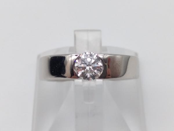 【値下げしました】美品 鑑定書付き Pt900／ダイヤモンド0.43ct／7.0g 10号 リング