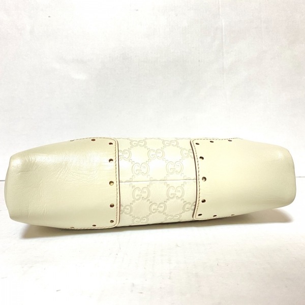 グッチ GUCCI 145992 シマライン レザー 白 型押し加工 バッグ 