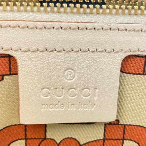 グッチ GUCCI 145992 シマライン レザー 白 型押し加工 バッグ 
