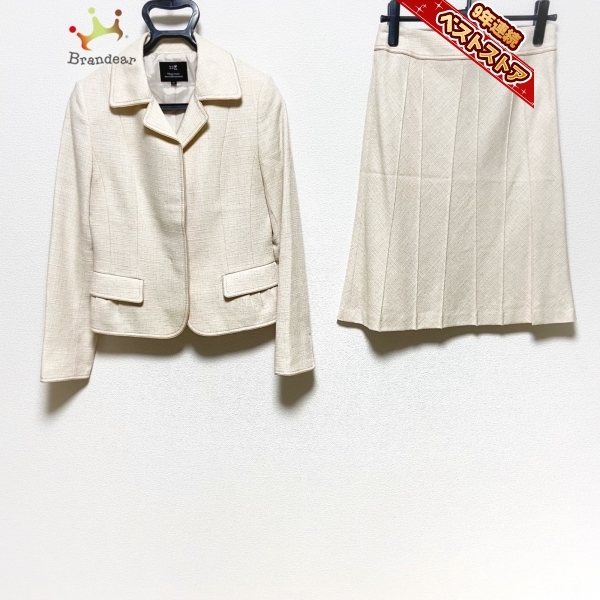 ニジュウサンク 23区 スカートスーツ - ベージュ レディース ツイード/3点セット/ラメ 美品 レディーススーツ