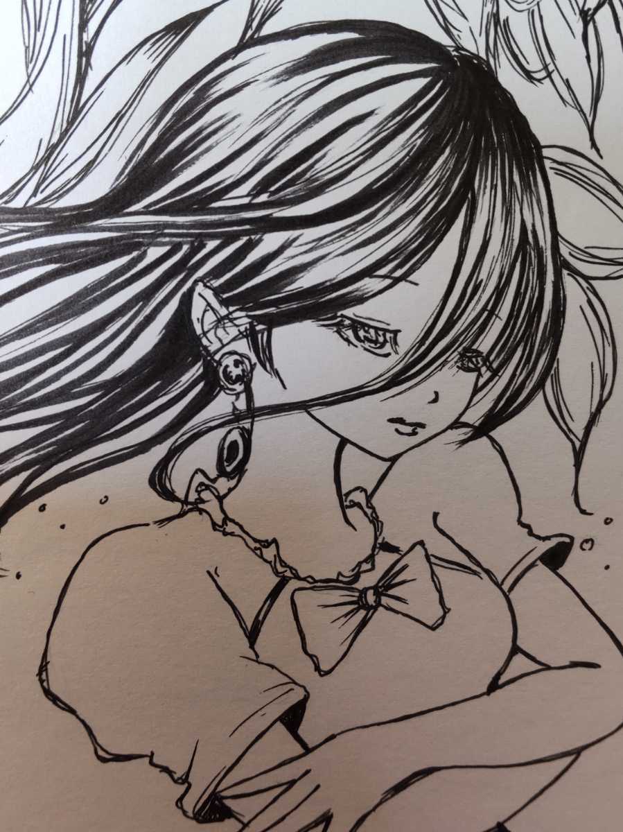 手描きイラスト オリジナル 中色紙 ペン画 モノクロ 美少女 失明 手描きイラスト 売買されたオークション情報 Yahooの商品情報をアーカイブ公開 オークファン Aucfan Com