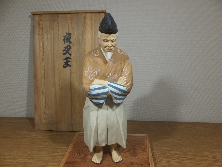 無形文化財保持者　博多人形師　小島与一制作　鏡獅子　素焼き　難ありの為格安出品中 真作保証】 小島与一 (與一) 自作 夜叉王 博多人形 伝説の人形師 福岡