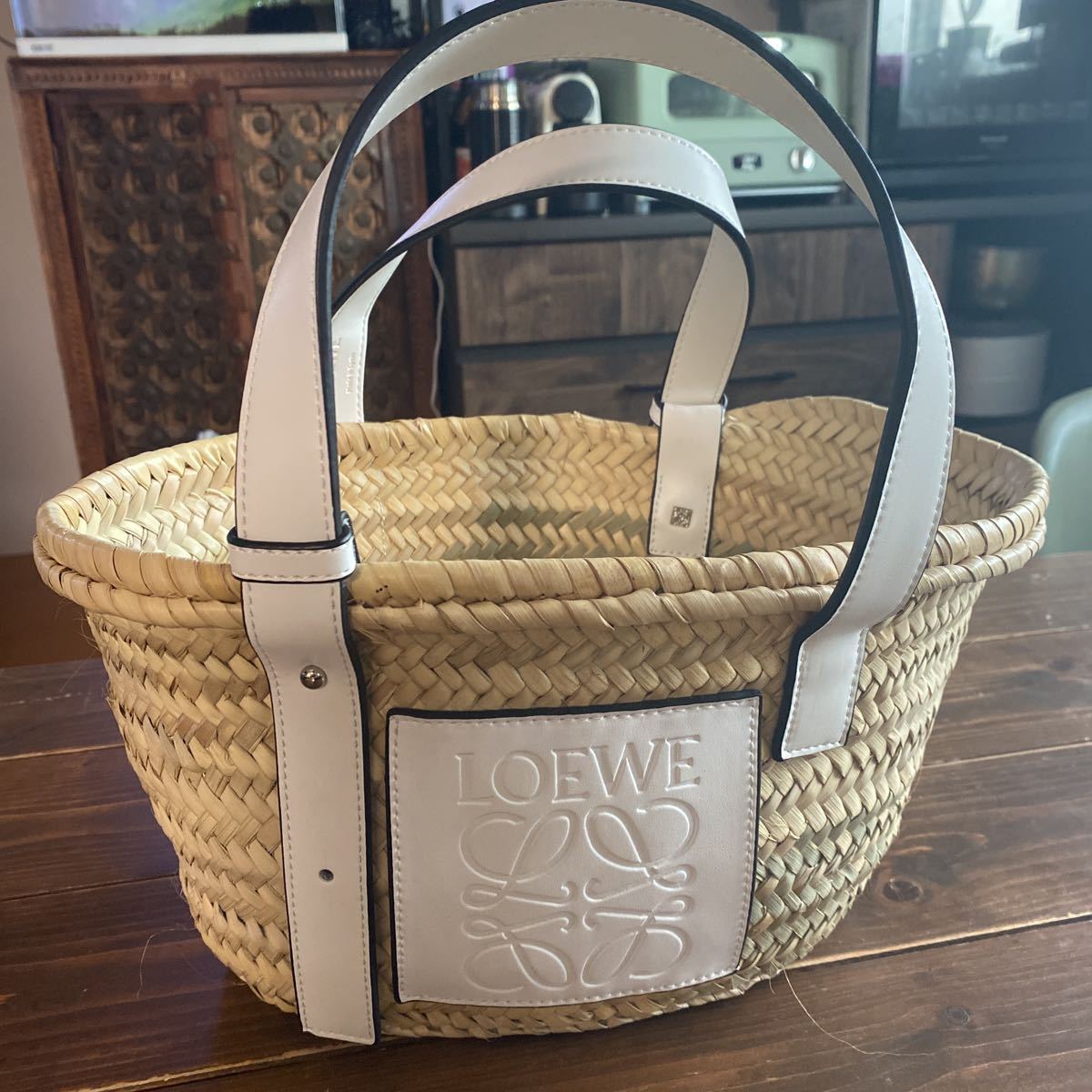 ロエベ LOEWE カゴバッグ かごバッグ s 白 スモール ホワイト ホワイト 