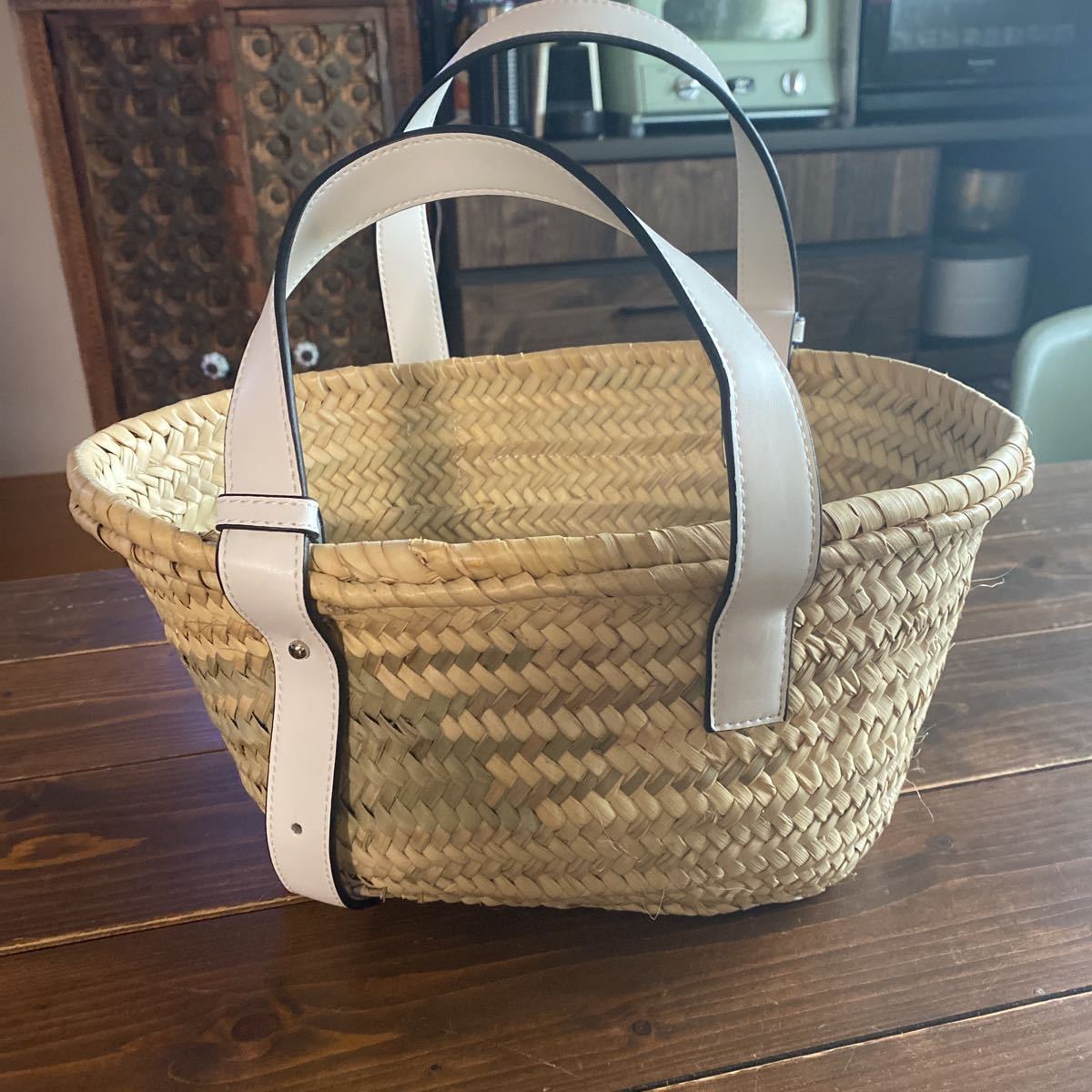 ロエベ スモール バスケットバッグ LOEWE ホワイト かごバッグ 