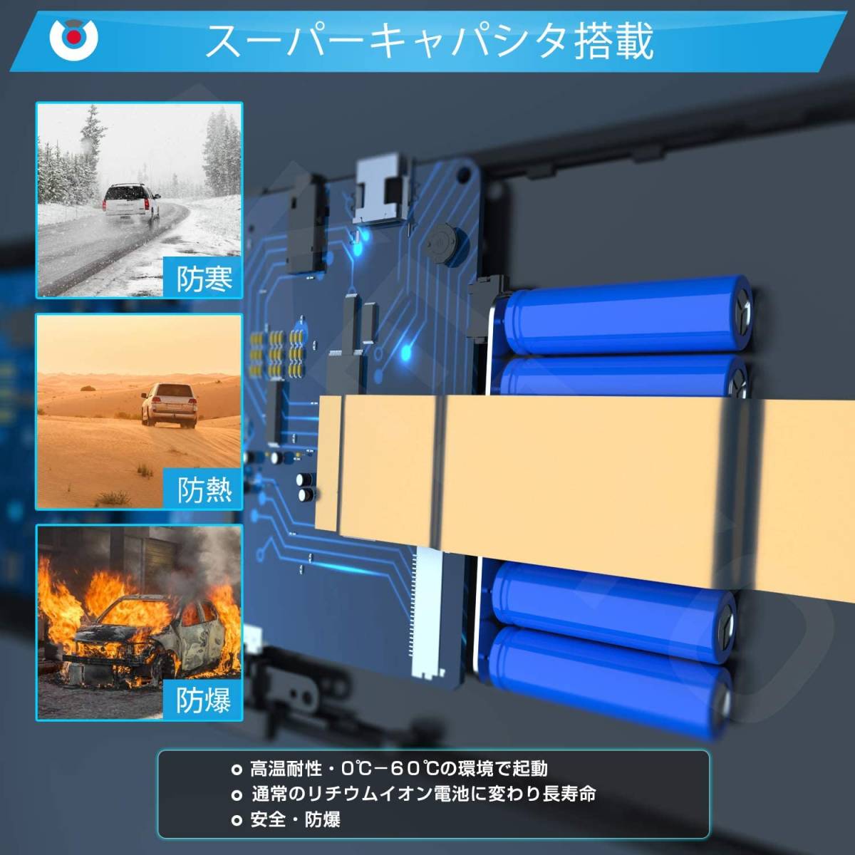 ドライブレコーダー スーパーキャパシタ（車用品｜車 前後カメラ