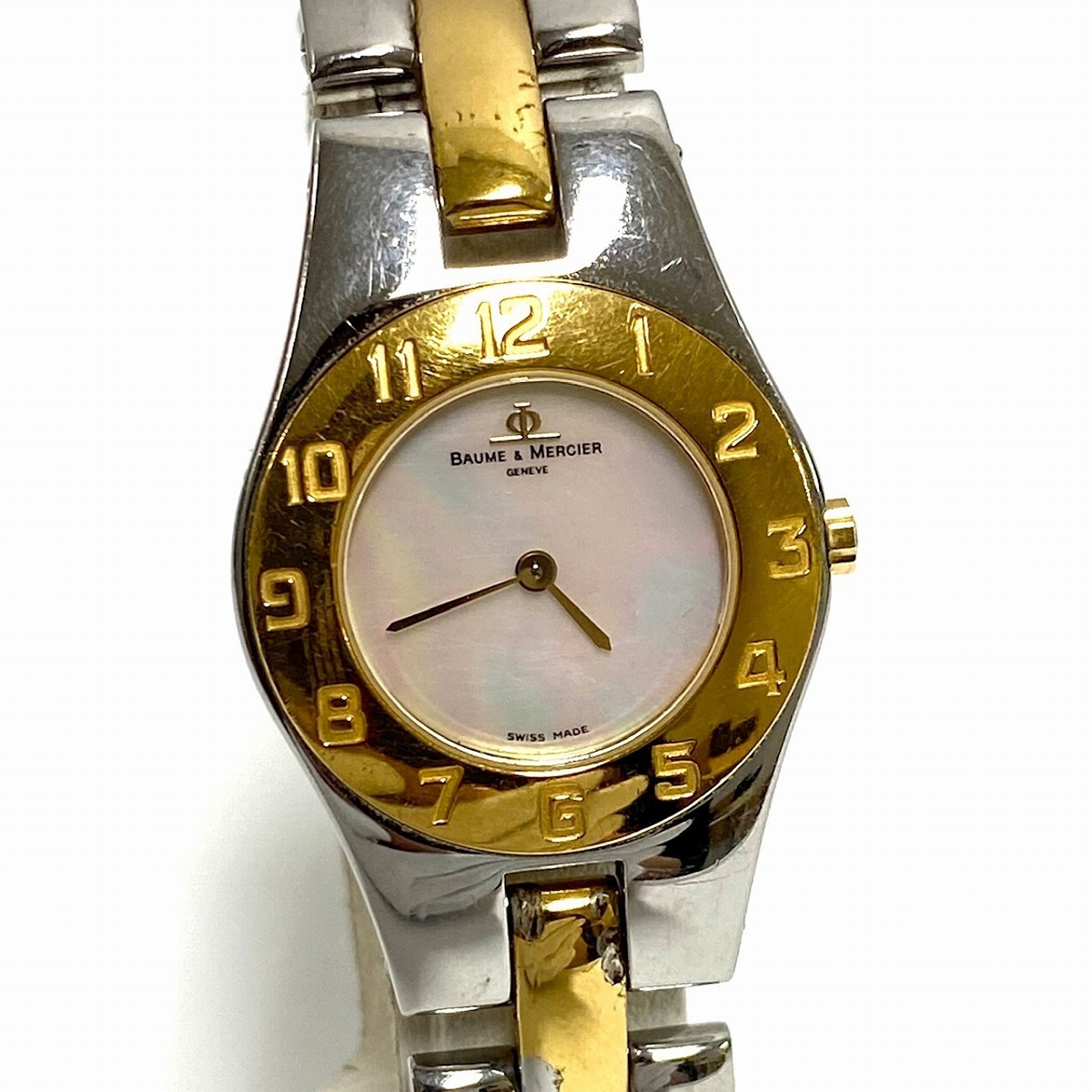 中古】BAUME ＆ MERCIER 腕時計 Linea シェル 文字盤 × コンビカラー 