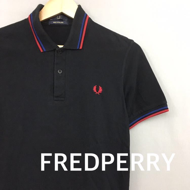 FRED PERRY フレッドペリー ポロシャツ 半袖 イングランド製　40 フレッドペリー FRED PERRY ポロシャツ 半袖イングランド製 ロゴ 刺繍