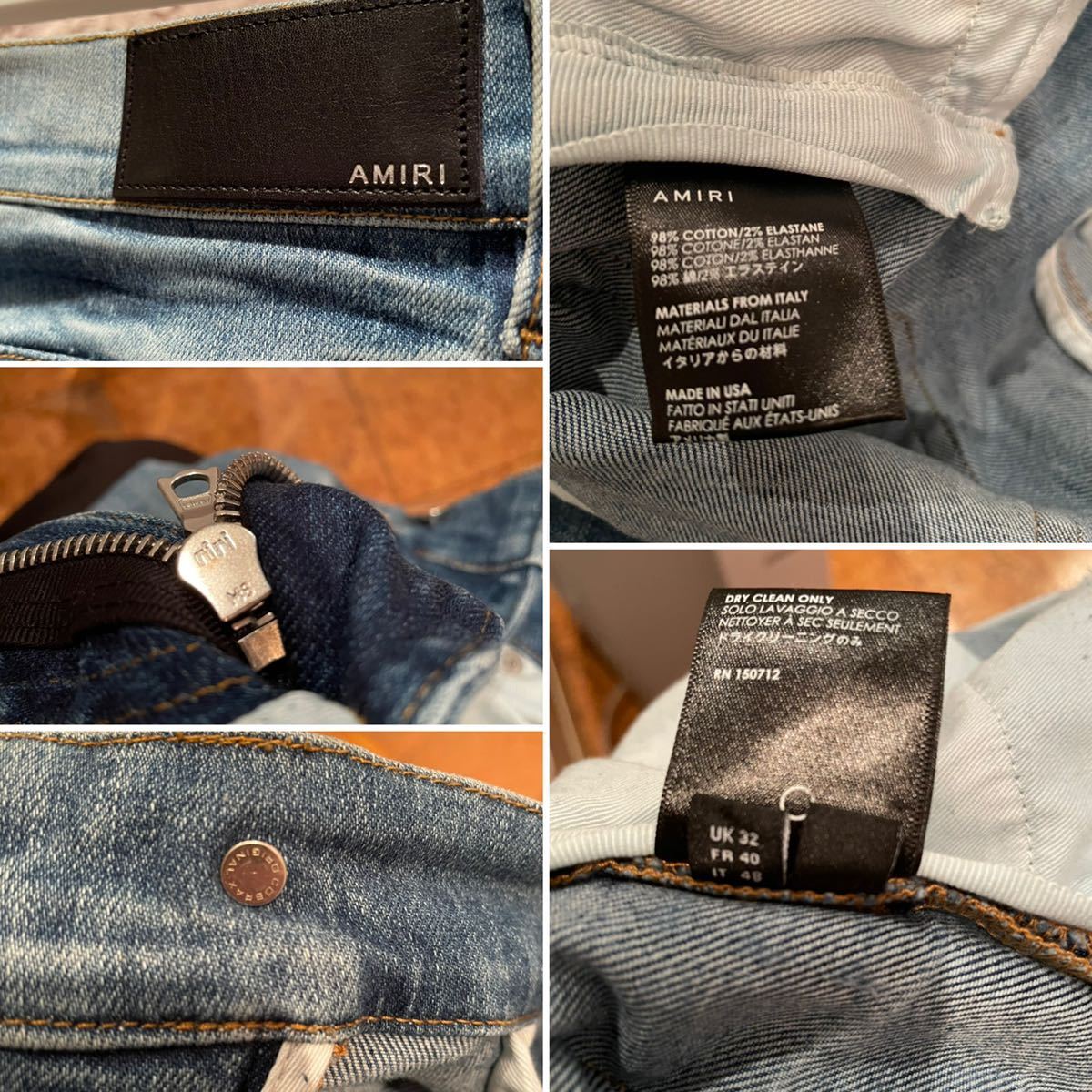 ☆アミリ【AMIRI】ダメージスキニーデニム ストレッチ w32 