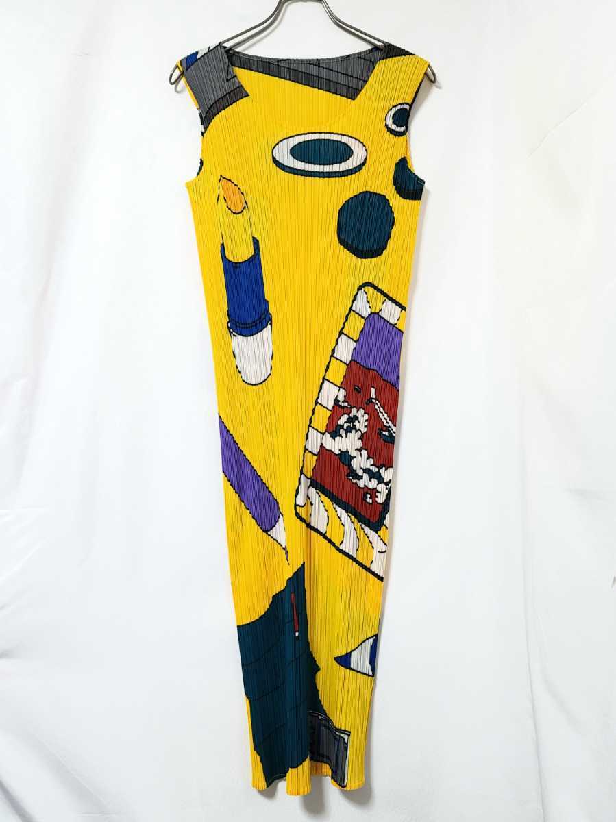 2002 プリーツプリーズ PLEATS PLEASE MODERN POP ART DRESS ポップアート デザイン ドレス ワンピース 90s 初期