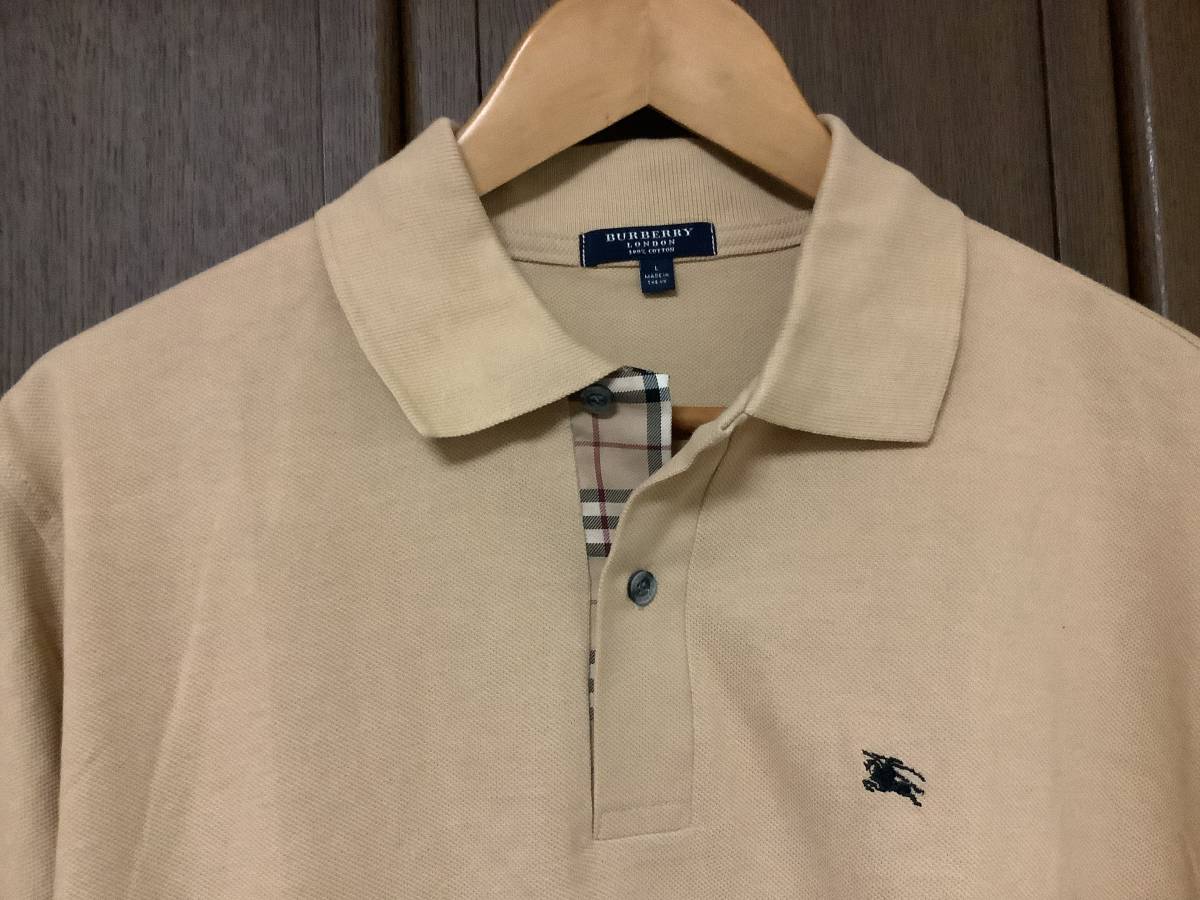美品 BURBERRY London 半袖ポロシャツ Lサイズ ブラウン／ノバチェック 