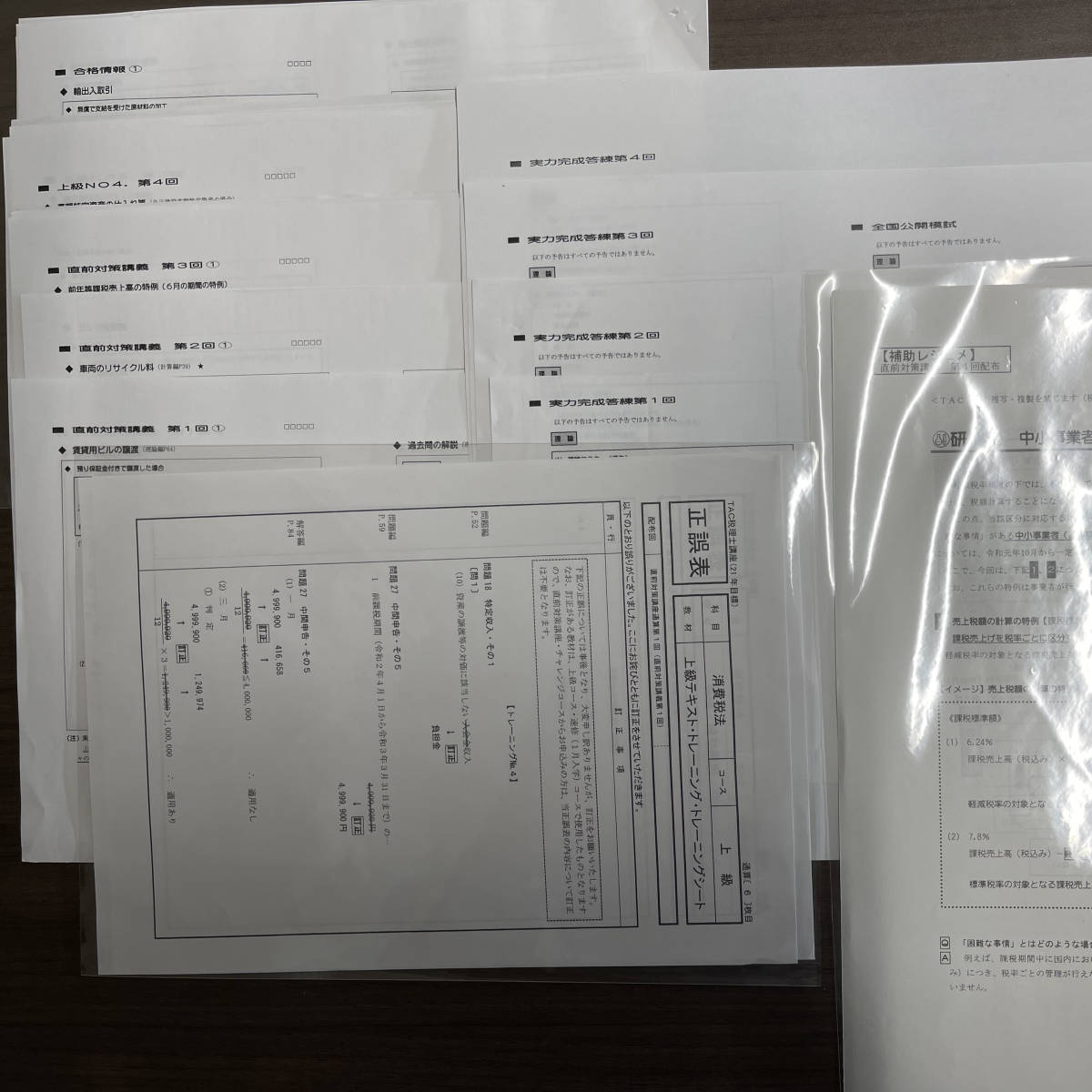 TAC 消費税法【2021】最新 直前コース テキスト 答練 模試 直前予想 合格情報 講義録★裁断★_4
