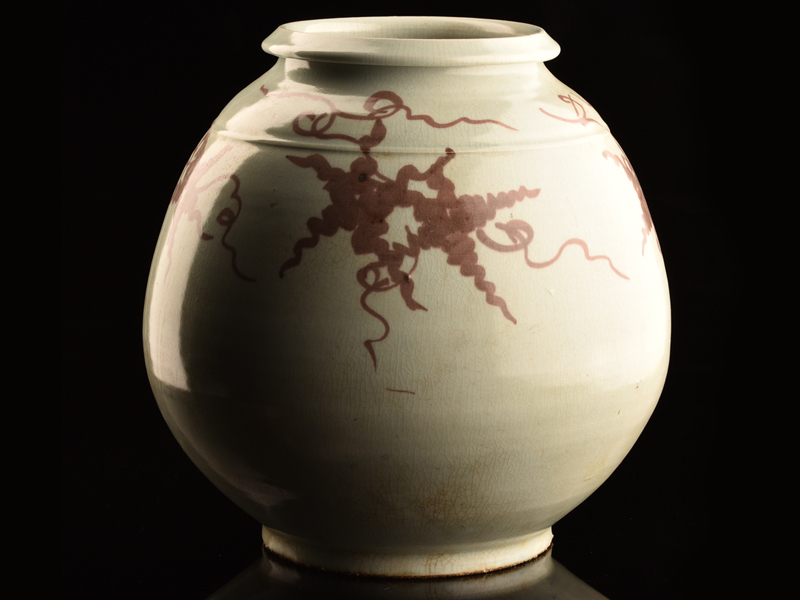 李朝 白磁 時代物 - Yahoo!オークション 李朝白磁提灯壺 辰砂 李朝時代
