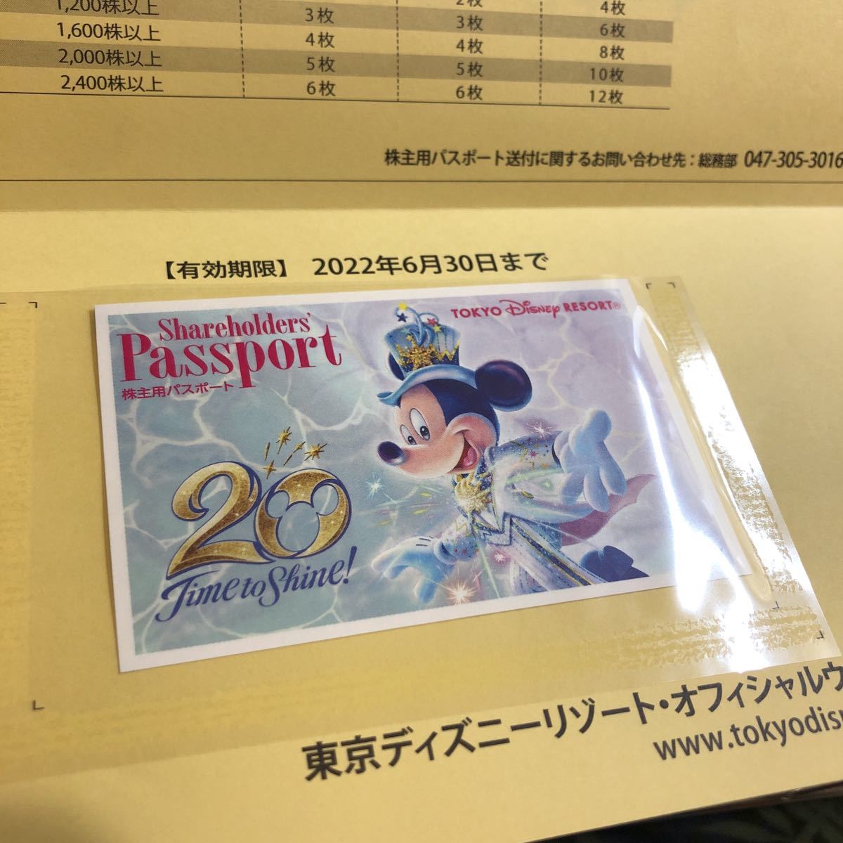 東京ディズニーリゾート 1デーパスポート 株主優待
