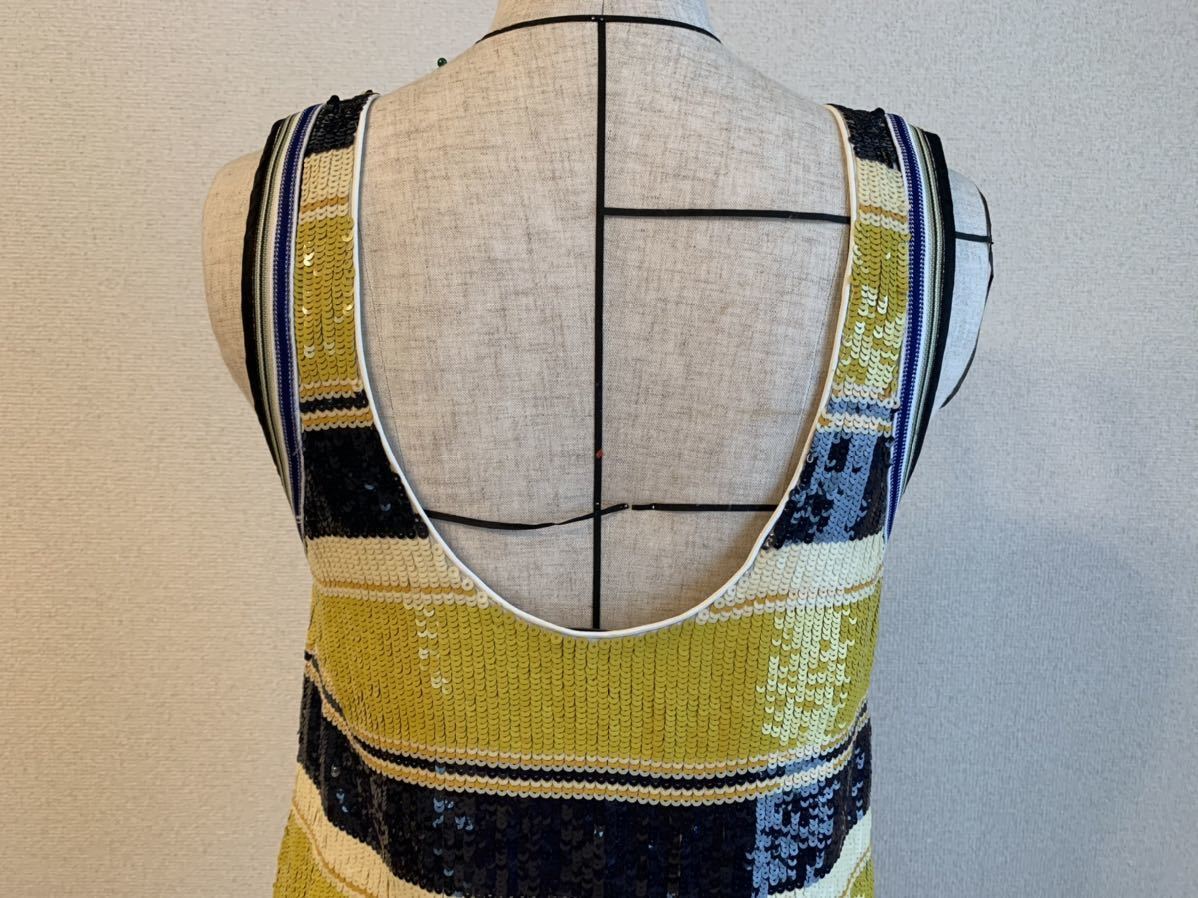 新品 S 定価93500円 3.1 phillip lim スパンコール ボーダー タンク  