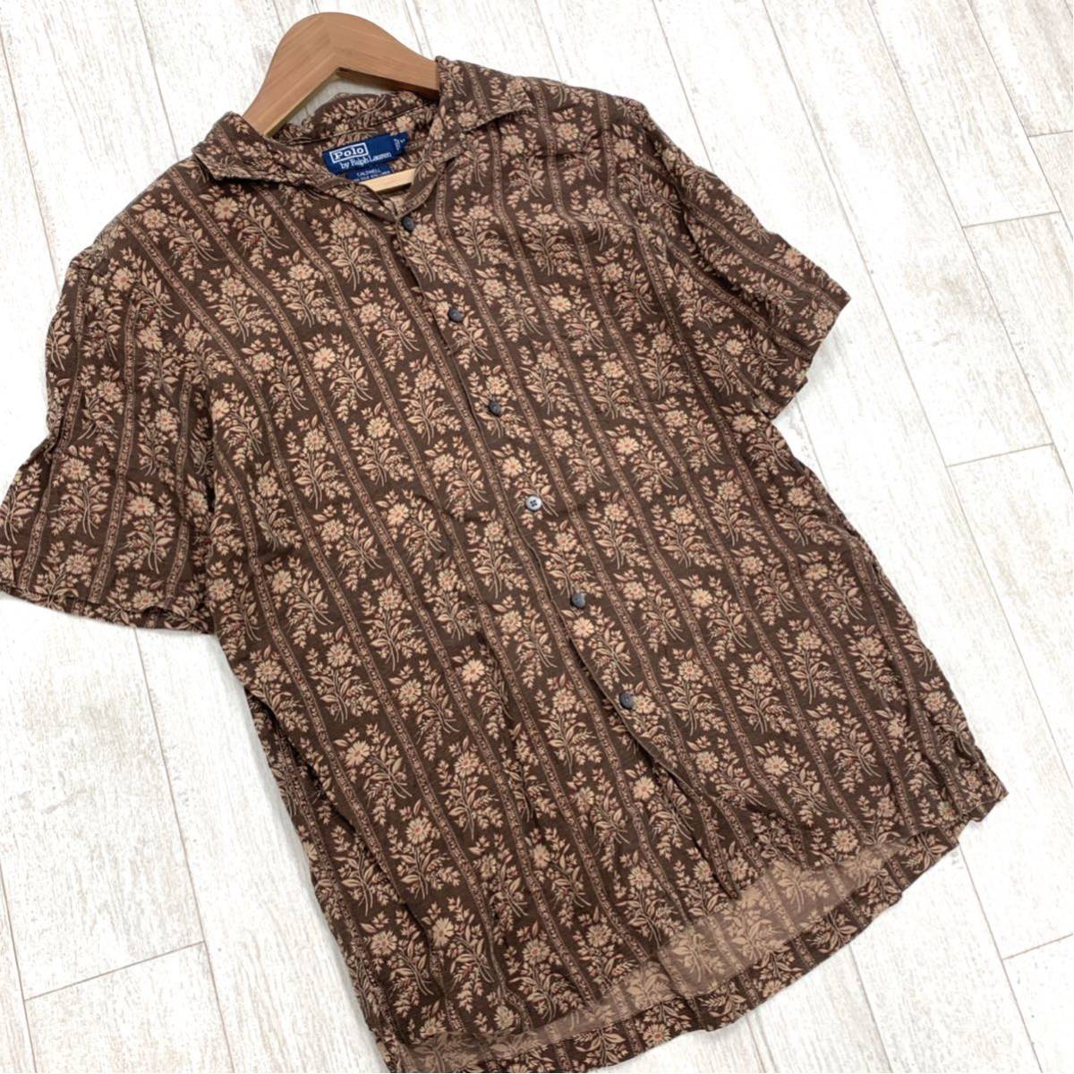 最新作，定番 M モデル '極上 シルク&times;リネン 生地' POLO by RALPH LAURENポロラルフローレン 半袖 アロハシャツ 花柄 BN サイズ:M トップス(Mサイズ)｜売買されたオークション情報、yahooの商品情報をア 男性用