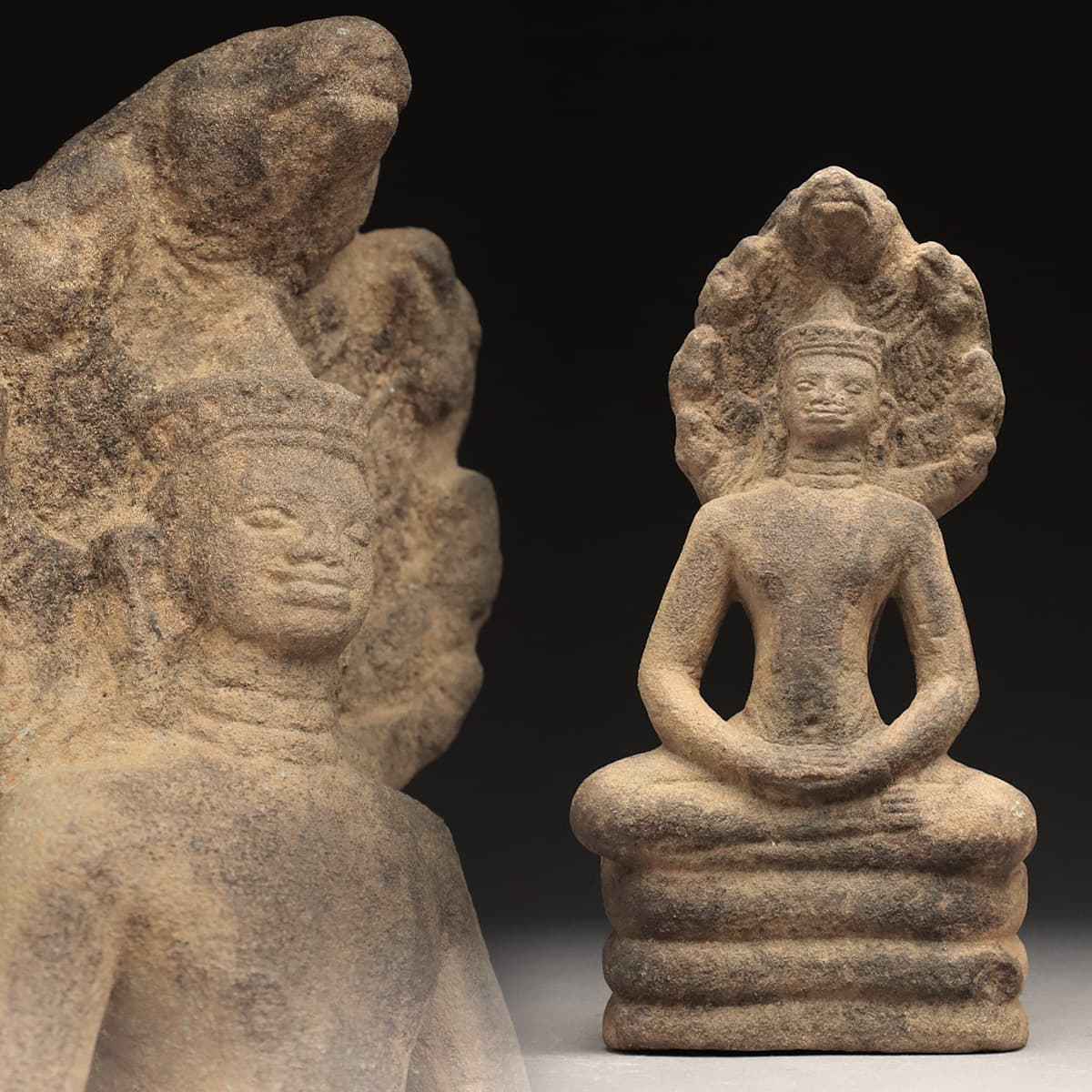 ◇鶴鳴堂◇時代物 材質不明 仏・老人面根付セット 極細工 古置物 古 