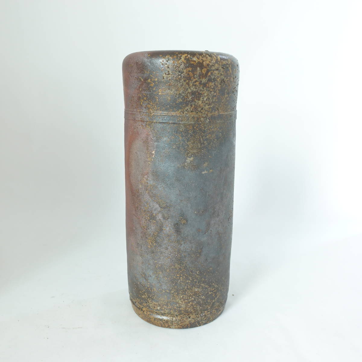 備前焼 花入 24cm 平田吉巳 南燦窯 筒花入 共箱 花瓶 花器 フラワー