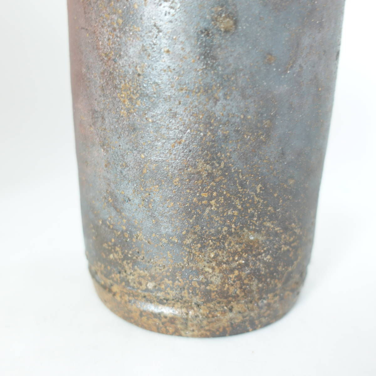 備前焼 花入 24cm 平田吉巳 南燦窯 筒花入 共箱 花瓶 花器 フラワー