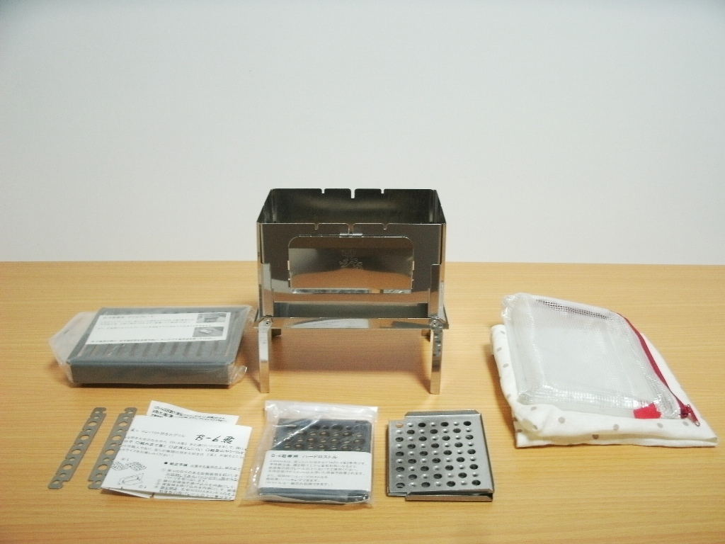 出品代行品 笑'ｓ コンパクト焚き火グリル Ｂ-６君 焚き火台 専用グリルプレート 専用ハードロストル 付き アウトドア キャンプ(焚き火台)｜売買されたオークション情報、yahooの商品情 焚き火台