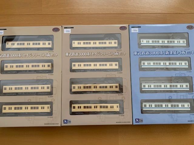 トミーテック 東武鉄道3000系 4両セット（セイジクリーム2箱＆新塗装