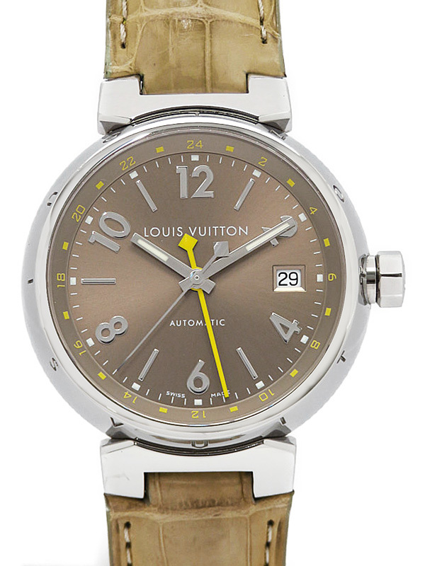 中古 【LOUIS VUITTON】【OH済】ルイヴィトン『タンブール GMT』Q1132 メンズ 自動巻き 3ヶ月保証