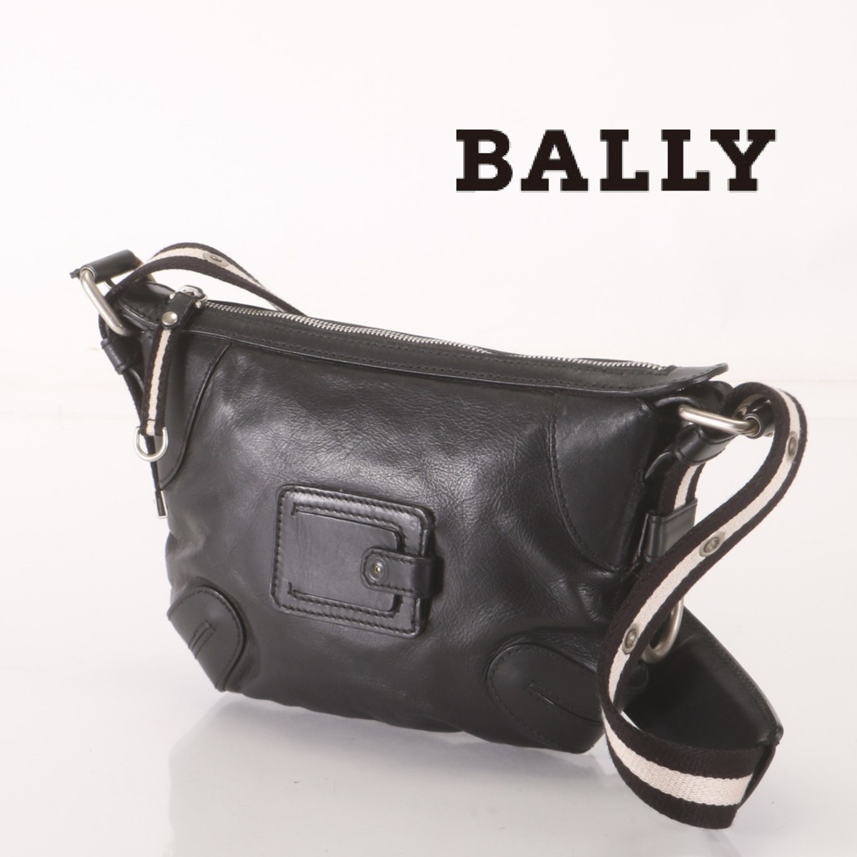 ■1円■美品■バリー■トレインスポテッィング■レザー■メンズ■斜め掛け■ショルダー バッグ■トート メッセンジャー ストライプ FF12-A4