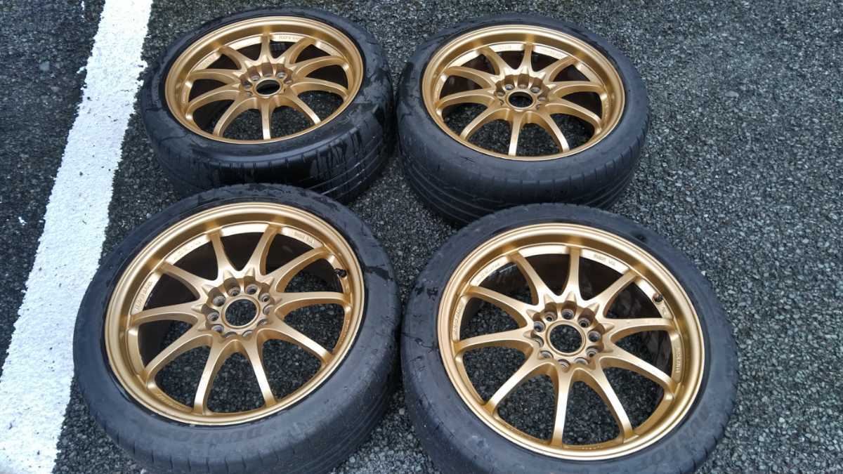 廃盤】RAYS CE28N 18インチ 114.3 5穴 7.5j オフセット50 タイヤバリ溝 
